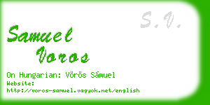 samuel voros business card